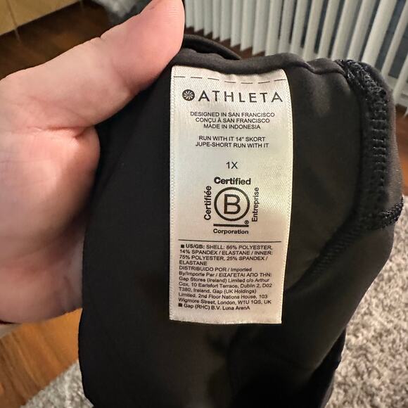 Athleta Womens Run With It 14" Tennis Skort Skirt Workout Black Womens Size 1X - Picture 11 of 12